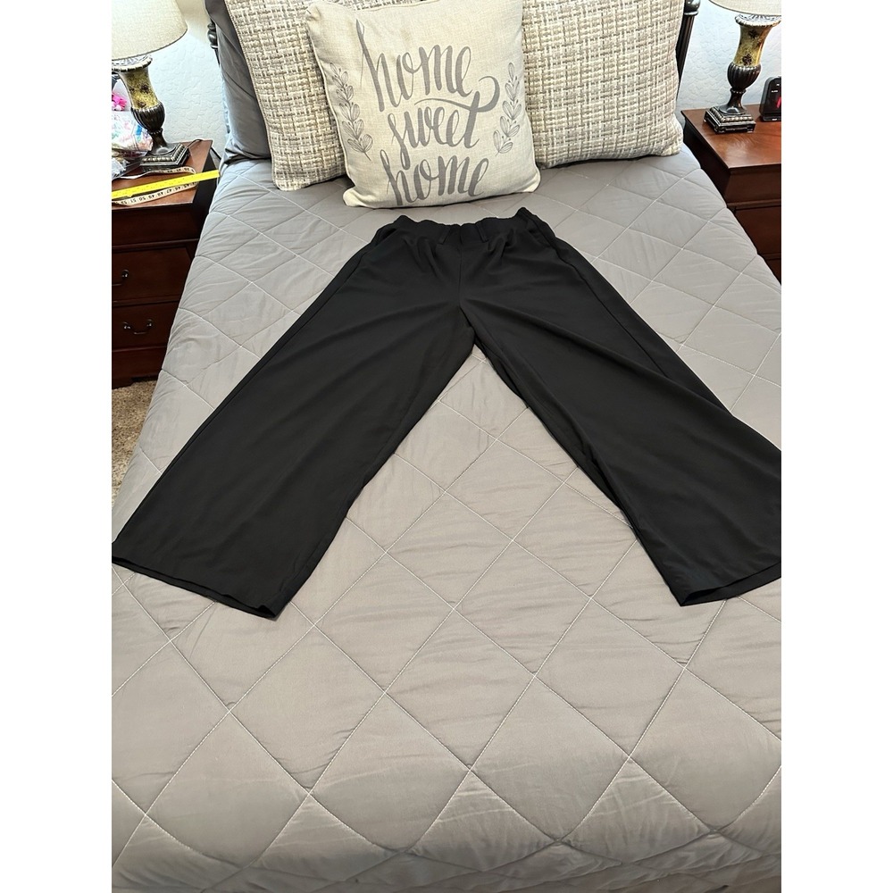 Torrid Wide Leg Pants Women's Plus 00 Black Stretch Fabric Pull On Relaxed Fit